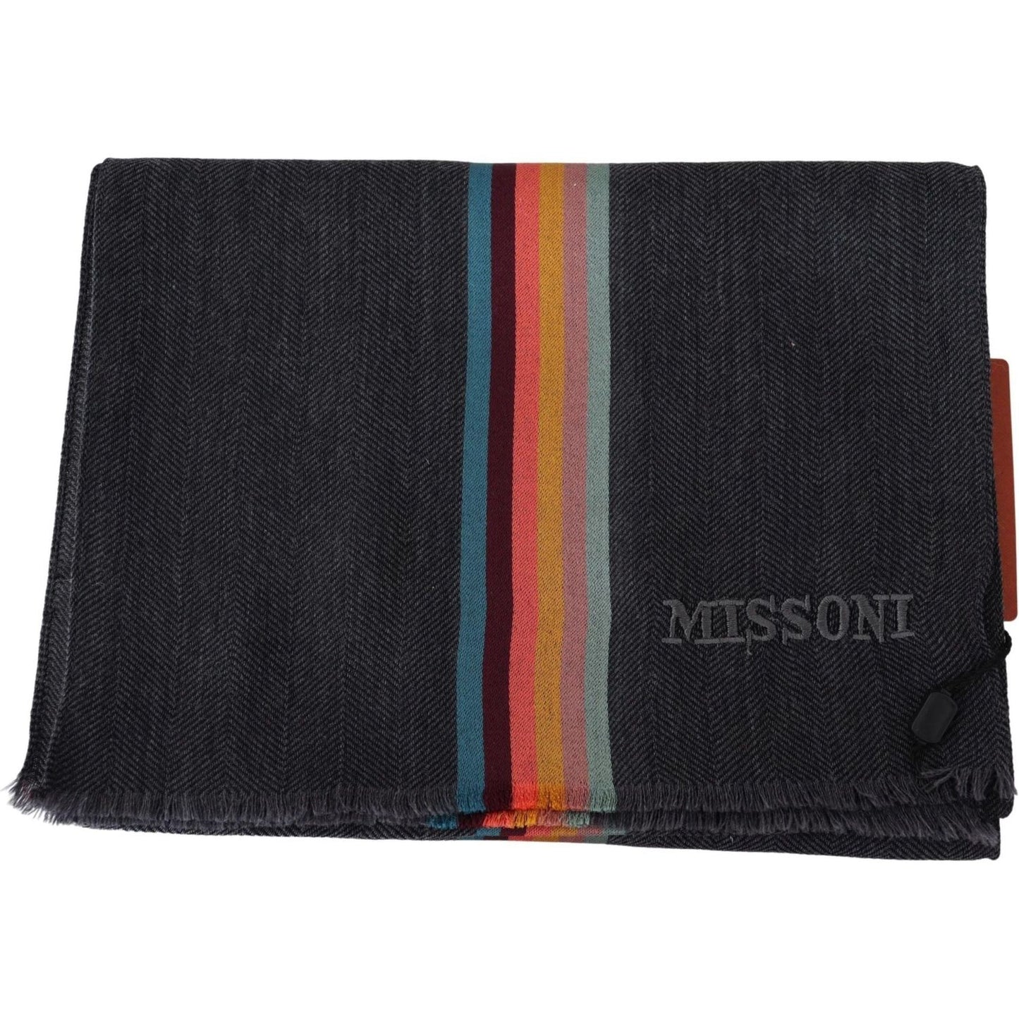 Missoni Elegant Wool-Silk Blend Striped Scarf multicolor-striped-wool-unisex-neck-wrap-scarf-1