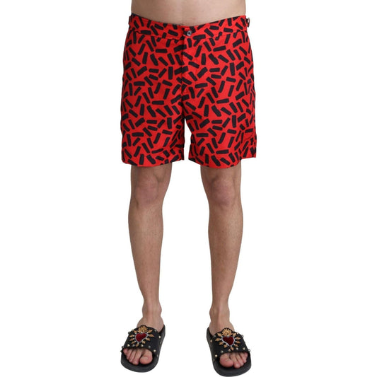 Dolce & Gabbana Chic Red Swim Trunks Boxer Shorts red-patterned-beachwear-shorts-swimwear IMG_1202-scaled-998b4c5c-5b0.jpg