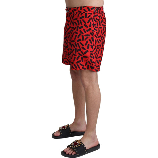 Dolce & Gabbana Chic Red Swim Trunks Boxer Shorts red-patterned-beachwear-shorts-swimwear IMG_1203-scaled-bef24ed6-125.jpg