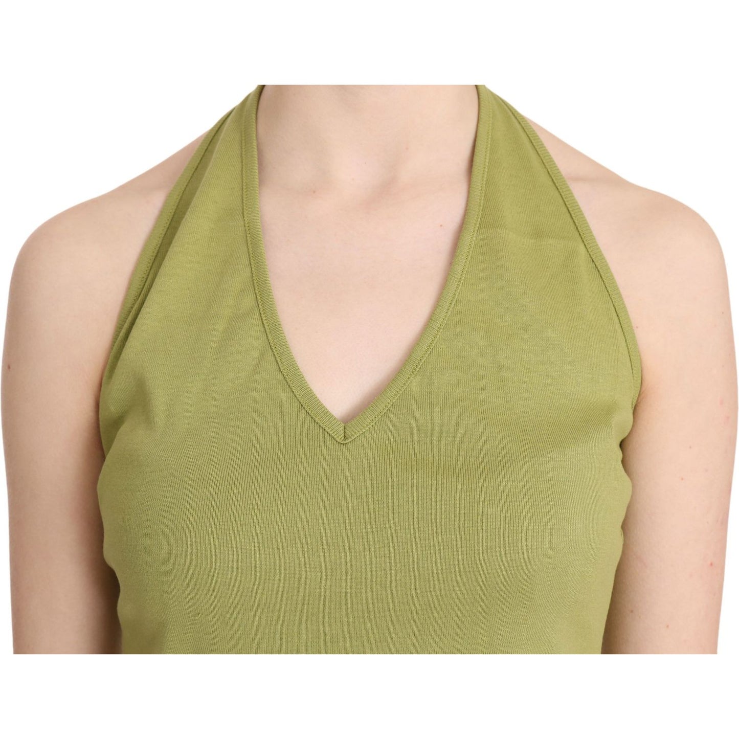 GF Ferre Chic Halter Sleeveless Casual Tank Top green-halter-cotton-sleeveless-casual-tank-top-blouse