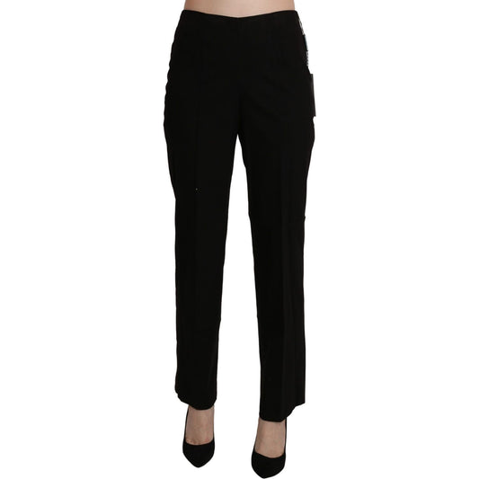 BENCIVENGA Elegant High Waist Straight Black Pants Jeans & Pants black-high-waist-straight-dress-trouser-pant