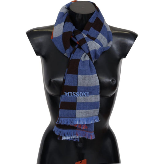 Missoni Chic Multicolor Wool Scarf Unisex Accessory multicolor-check-wool-unisex-neck-wrap-scarf-1