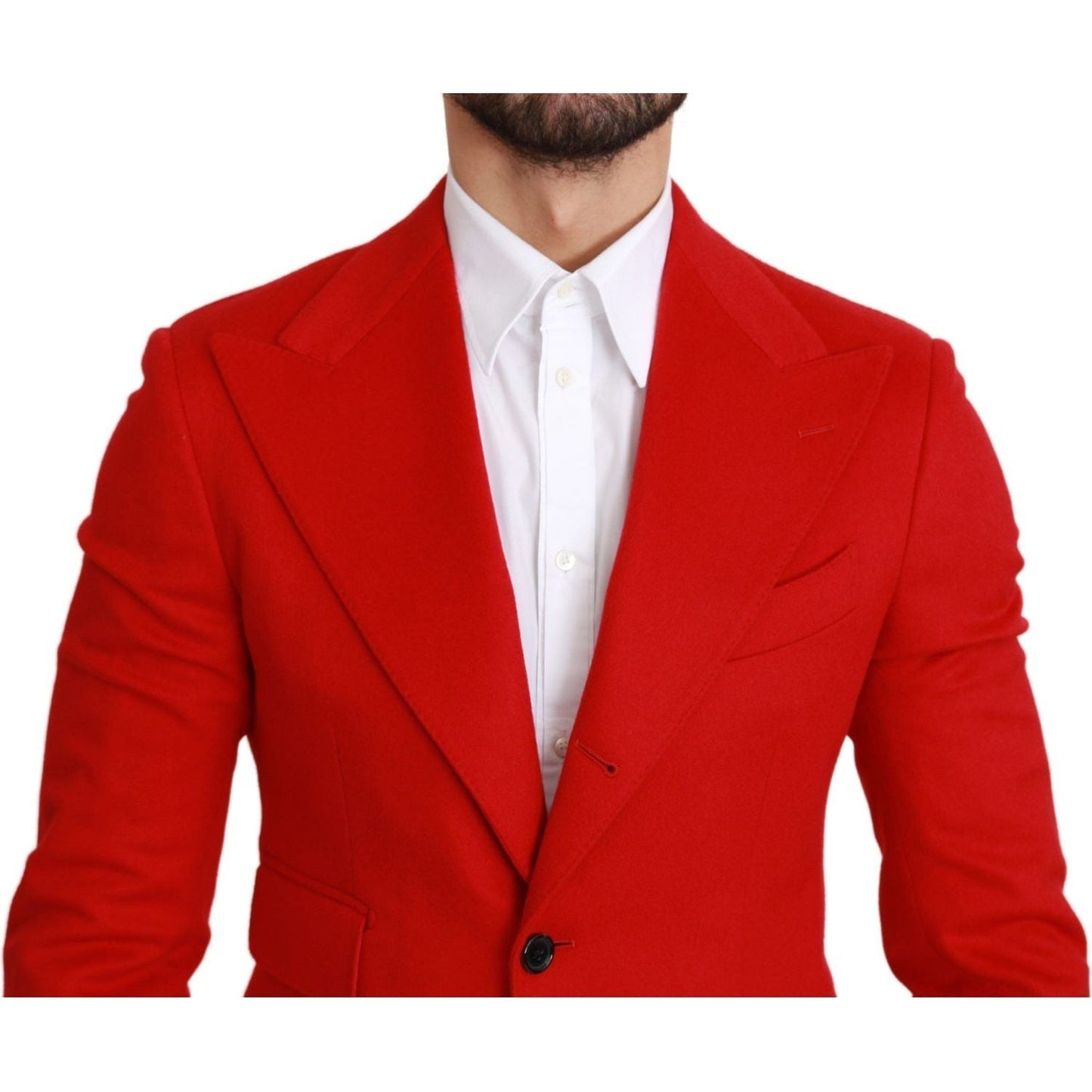 Dolce & Gabbana Elegant Red Cashmere Slim Fit Blazer red-cashmere-slim-fit-coat-jacket-blazer IMG_1217-scaled-191e0197-213.jpg