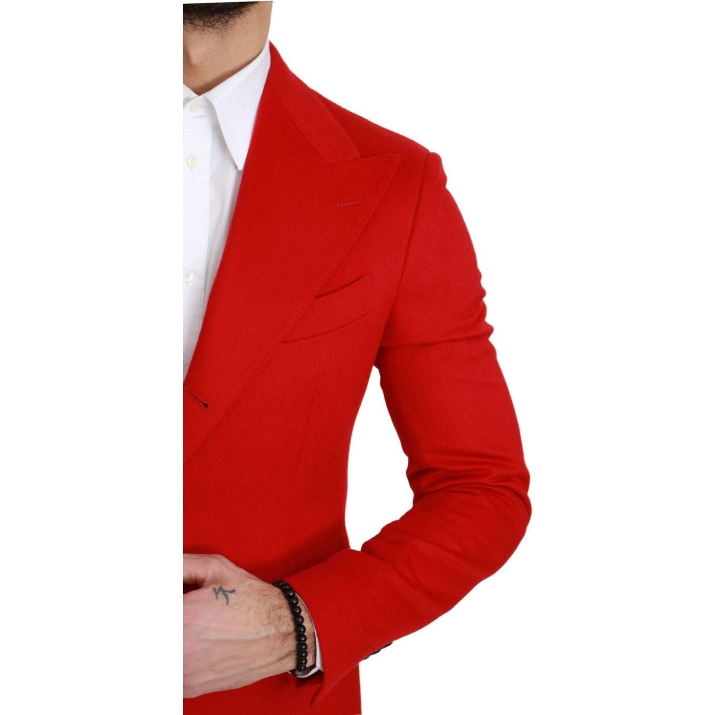 Dolce & Gabbana Elegant Red Cashmere Slim Fit Blazer red-cashmere-slim-fit-coat-jacket-blazer