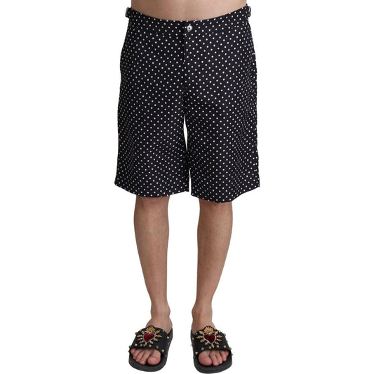 Dolce & Gabbana Polka Dot Elegance Swim Trunks Boxer black-polka-dots-beachwear-shorts-swimwear