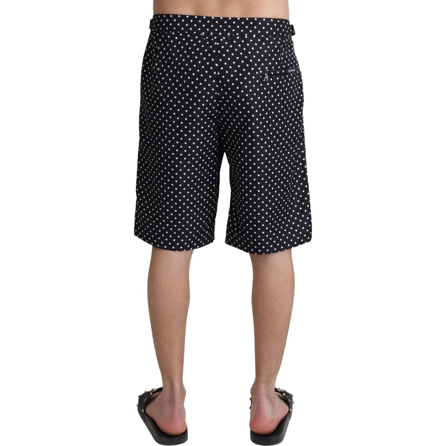 Dolce & Gabbana Polka Dot Elegance Swim Trunks Boxer black-polka-dots-beachwear-shorts-swimwear