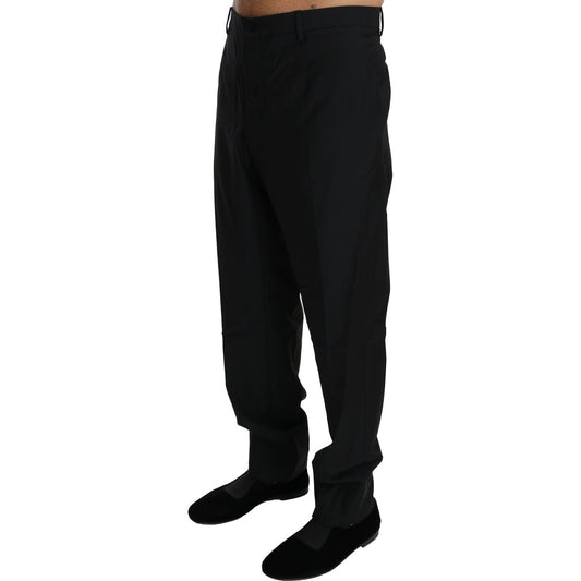 Dolce & Gabbana Elegant Black Virgin Wool Dress Pants Jeans & Pants black-dress-formal-trouser-men-wool-pants