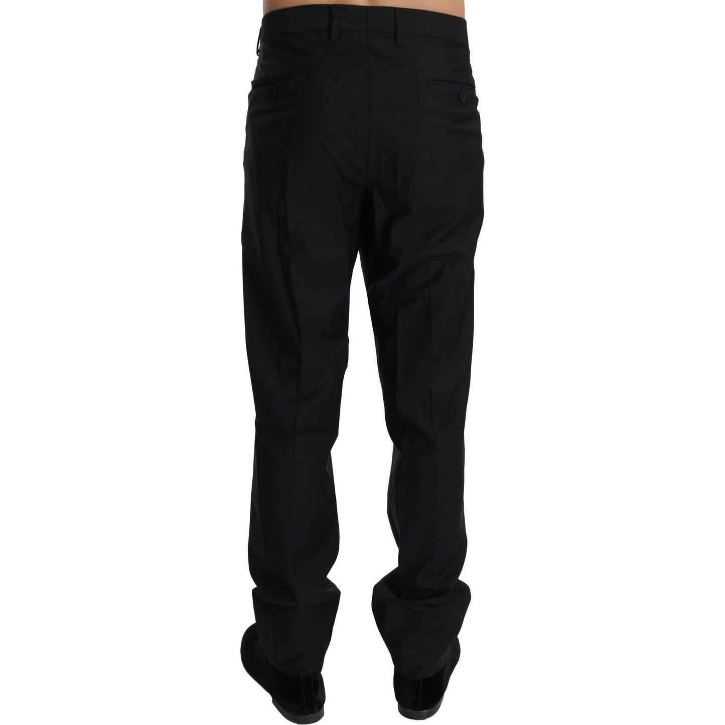 Dolce & Gabbana Elegant Black Virgin Wool Dress Pants black-dress-formal-trouser-men-wool-pants Jeans & Pants IMG_1230-1-scaled-a738447e-35c.jpg
