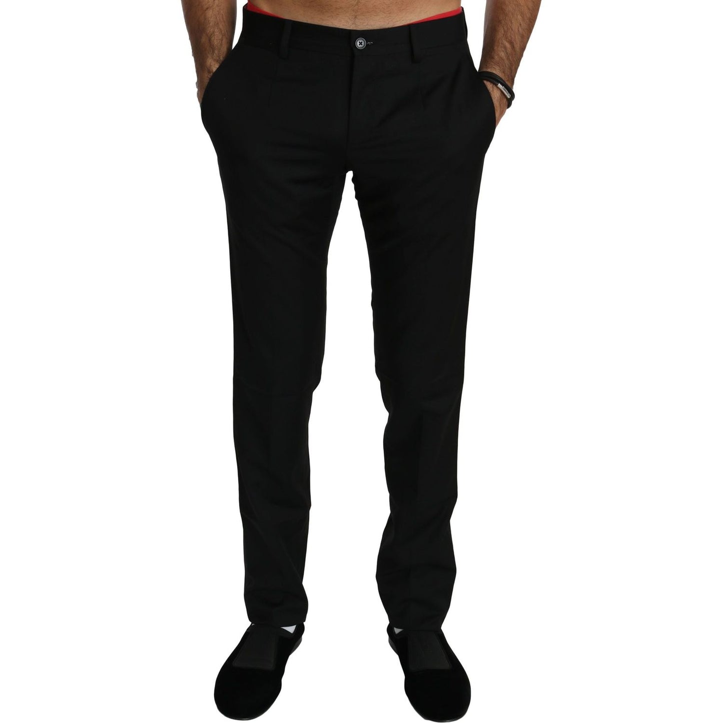 Dolce & Gabbana Elegant Black Wool Dress Pants Jeans & Pants black-dress-formal-trouser-mens-wool-pants IMG_1236-1-scaled-306f2144-d23.jpg