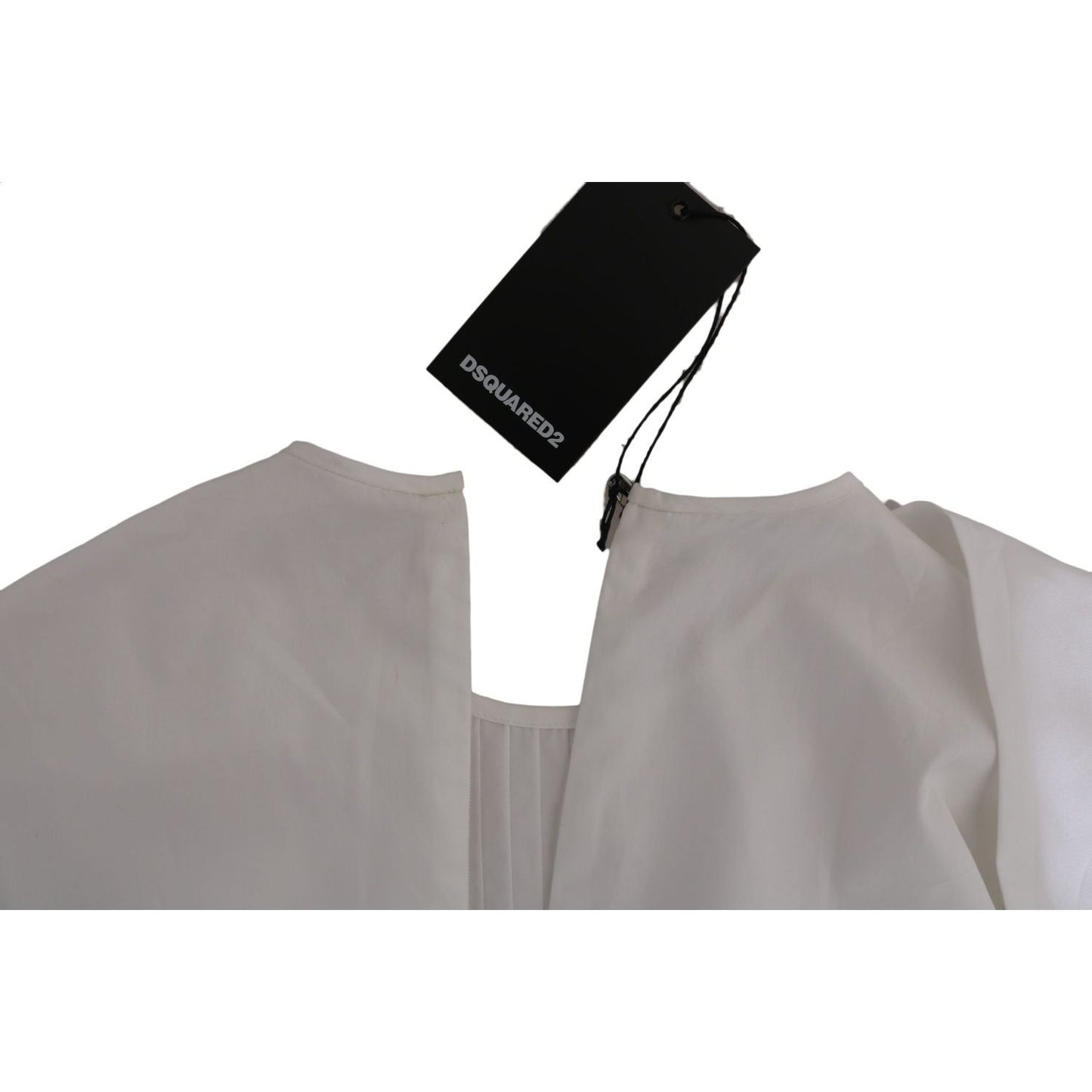 Dsquared² Elegant White Cotton Crew Neck Top white-crew-neck-long-sleeve-cotton-blouse IMG_1237-scaled-73ef5c4b-a1c.jpg