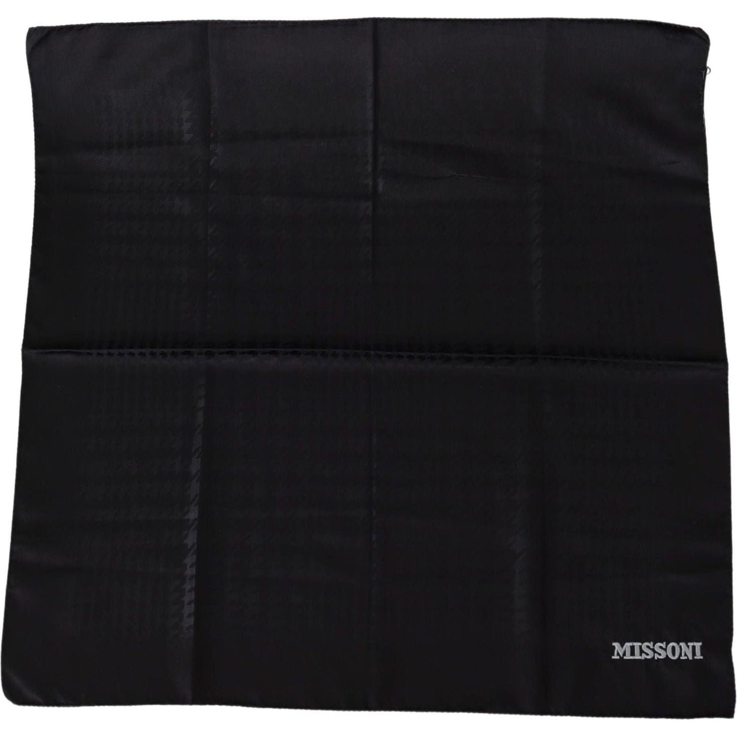 Missoni Elegant Black Wool Scarf with Logo Embroidery black-wool-knit-unisex-neck-wrap-shawl-scarf-1
