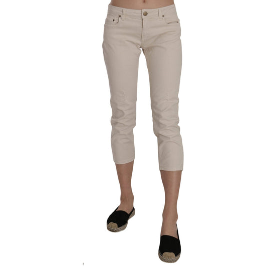 Dondup Beige Low Waist Skinny Cropped Capri Pants beige-cotton-stretch-low-waist-skinny-cropped-capri-jeans Jeans & Pants IMG_1263-scaled.jpg