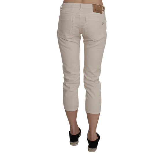 Dondup Beige Low Waist Skinny Cropped Capri Pants Jeans & Pants beige-cotton-stretch-low-waist-skinny-cropped-capri-jeans
