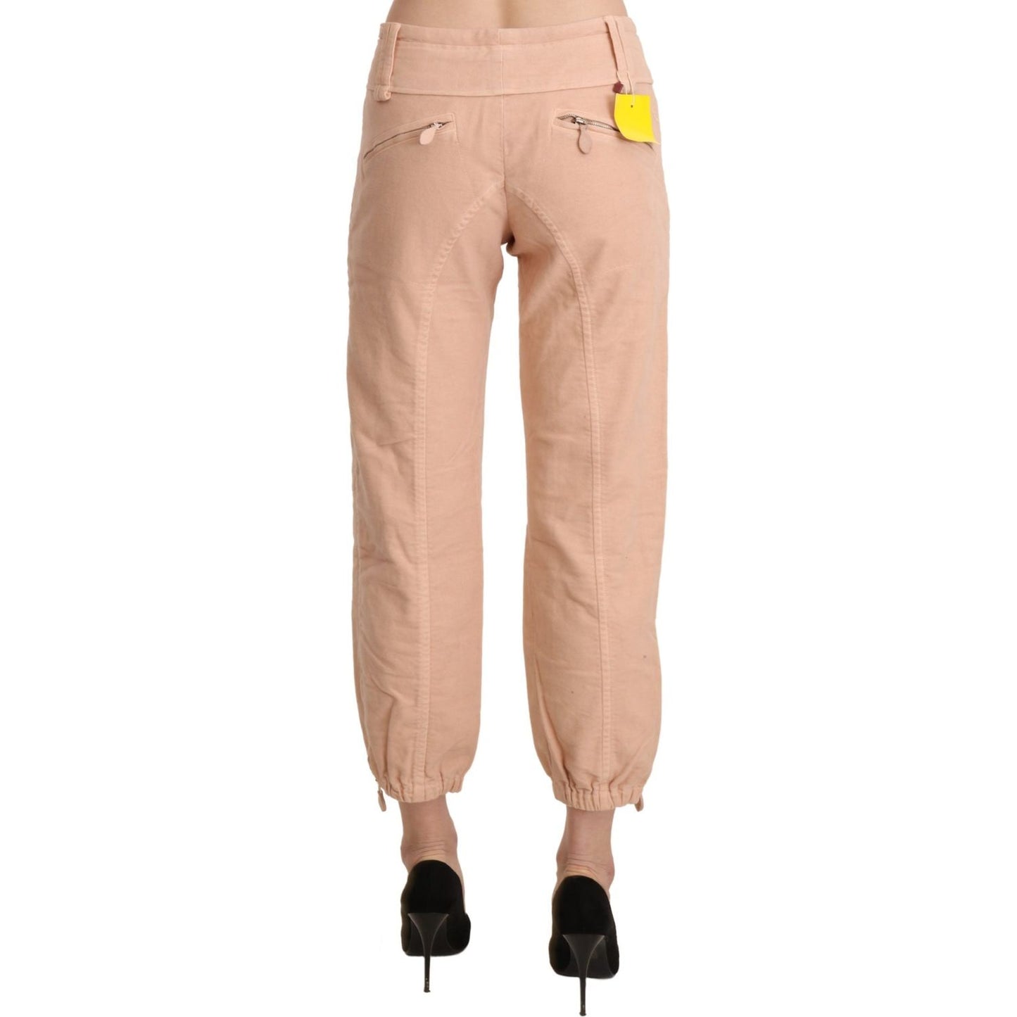 Ermanno Scervino Chic Beige Cropped Cotton Pants Jeans & Pants beige-mid-waist-cropped-cotton-trouser-pants