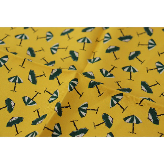 Dolce & Gabbana Elegant Silk Men's Square Scarf Wrap yellow-printed-dg-logo-square-mens-handkerchief-scarf