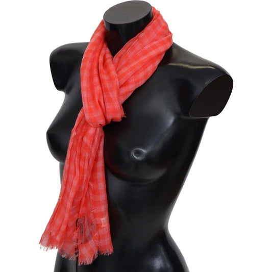 Missoni Luxurious Cashmere Checkered Scarf orange-check-cashmere-unisex-wrap-fringes-scarf