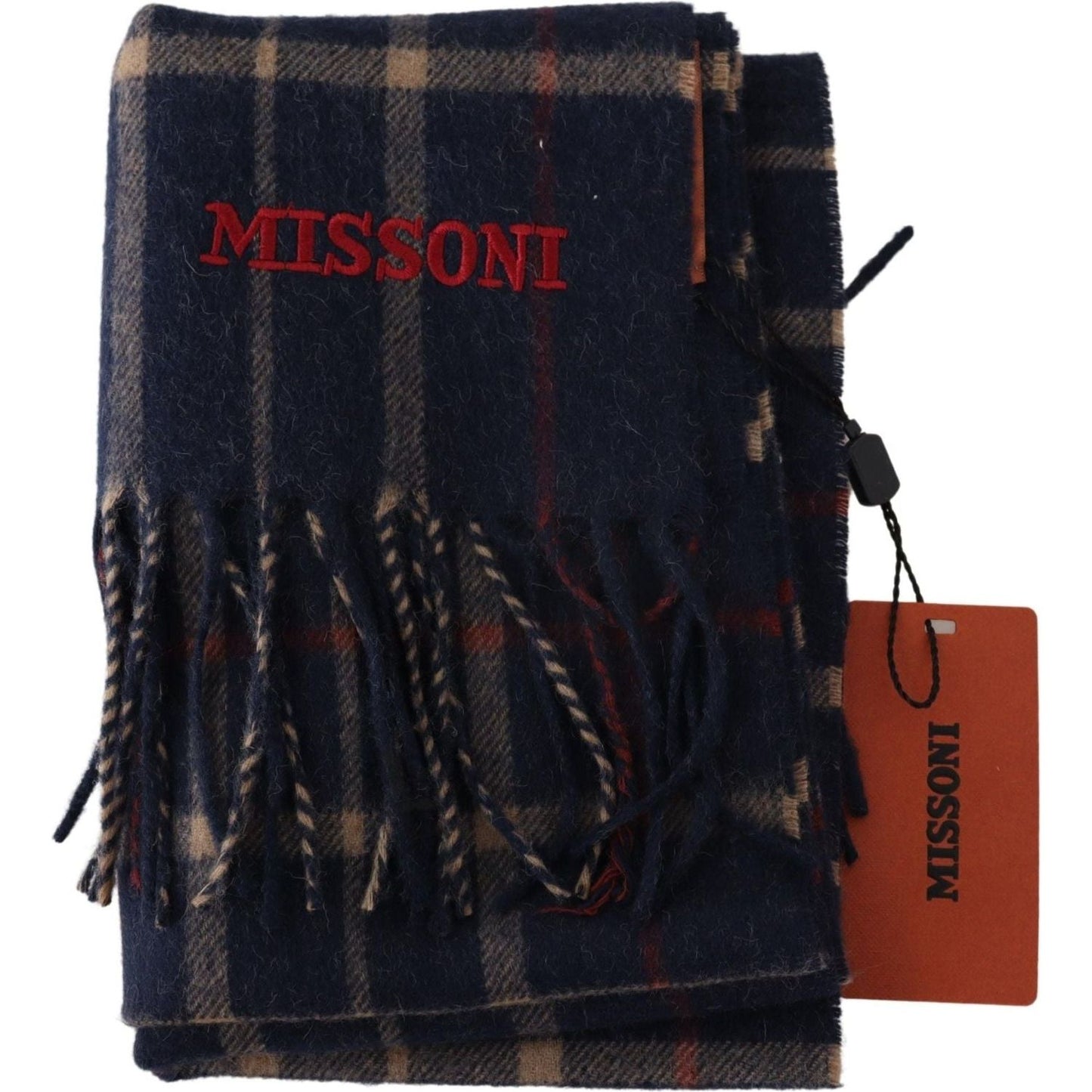 Missoni Chic Unisex Camel Hair Designer Scarf black-checkered-unisex-neck-wrap-fringes-scarf