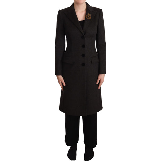 Dolce & GabbanaElegant Wool-Cashmere Blend Coat in Black GrayMcRichard Designer Brands£969.00