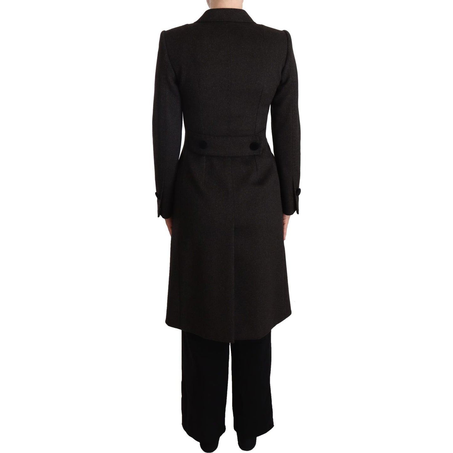 Dolce & Gabbana Elegant Wool-Cashmere Blend Coat in Black Gray gray-wool-cashmere-coat-crest-applique-jacket IMG_1302-scaled-11ca603f-a14.jpg