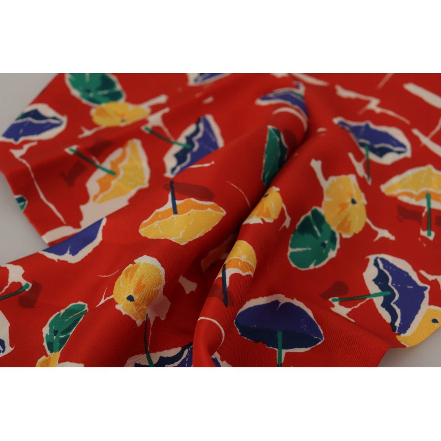 Dolce & Gabbana Elegant Multicolor Silk Men's Scarf multicolor-dg-umbrellas-print-shawl-fringe-scarf