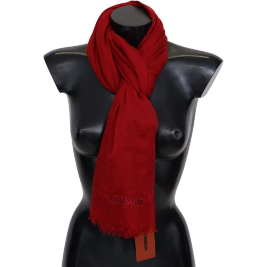 Missoni | Red Cashmere Unisex Neck Wrap Fringes Scarf | 219.00 - McRichard Designer Brands