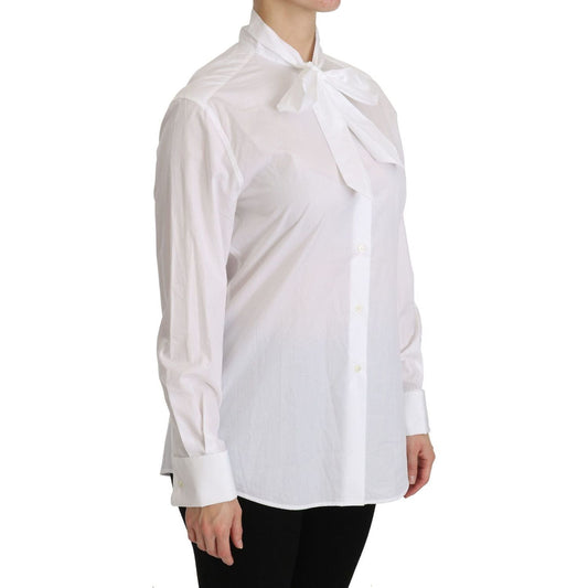 Dolce & Gabbana Elegant White Turtle Neck Polo Top white-turtle-neck-long-sleeve-polo-shirt