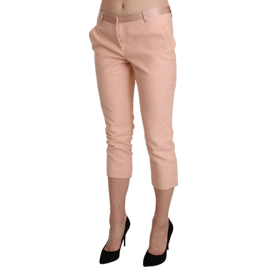 Ermanno Scervino Chic Pink Skinny Capri Pants pink-low-waist-skinny-cropped-capri-pants