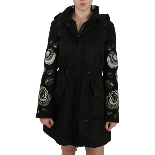 John Richmond Elegant Black Beaded Parka Jacket for Women floral-sequined-beaded-hooded-jacket-coat Coats & Jackets IMG_1402-scaled-3af79f4d-cea.jpg