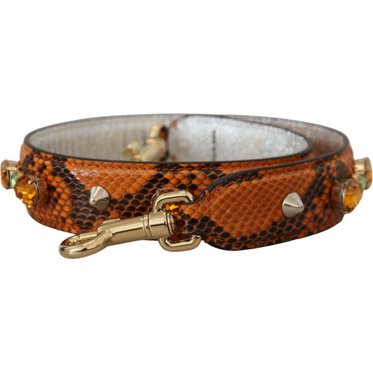 Dolce & GabbanaChic Orange Leather Bag Strap with Gold-Tone ClaspsMcRichard Designer Brands£369.00