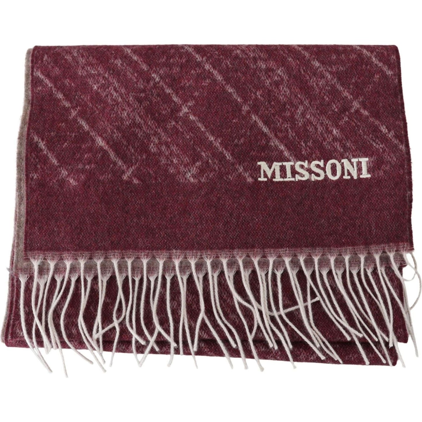 Missoni Elegant Cashmere Fringed Scarf maroon-100-cashmere-unisex-neck-wrap-fringes-scarf