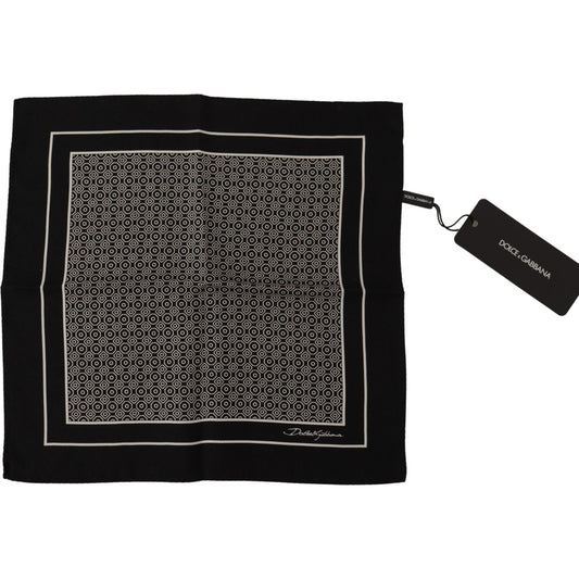 Dolce & GabbanaElegant Black Silk Geometric Scarf for MenMcRichard Designer Brands£159.00