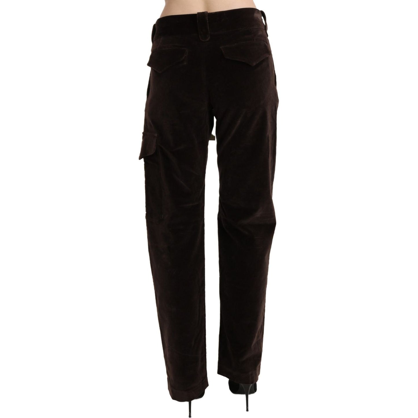Ermanno Scervino Chic High Waist Cargo Pants in Sophisticated Brown brown-high-waist-cargo-straight-cotton-pants