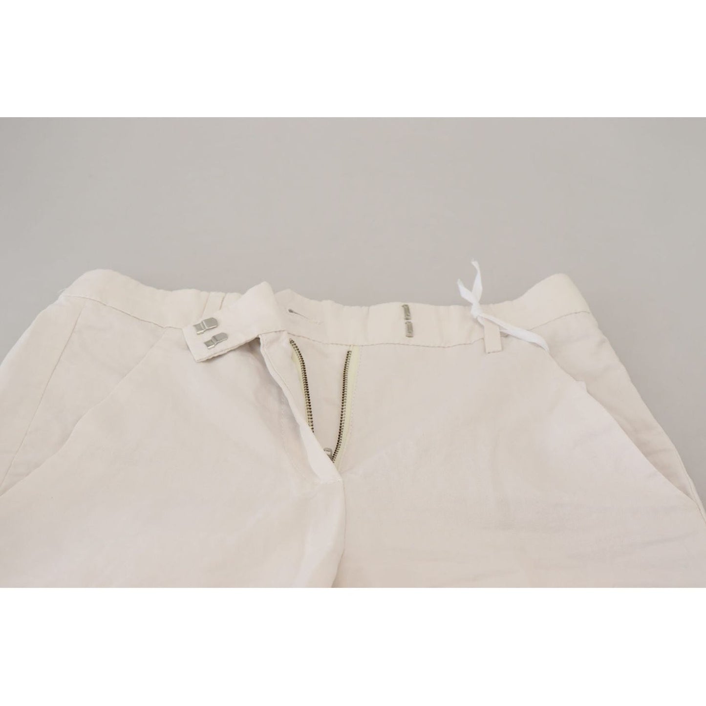 Dondup Elegant High Waist Tapered White Pants white-high-waist-tapered-women-pants