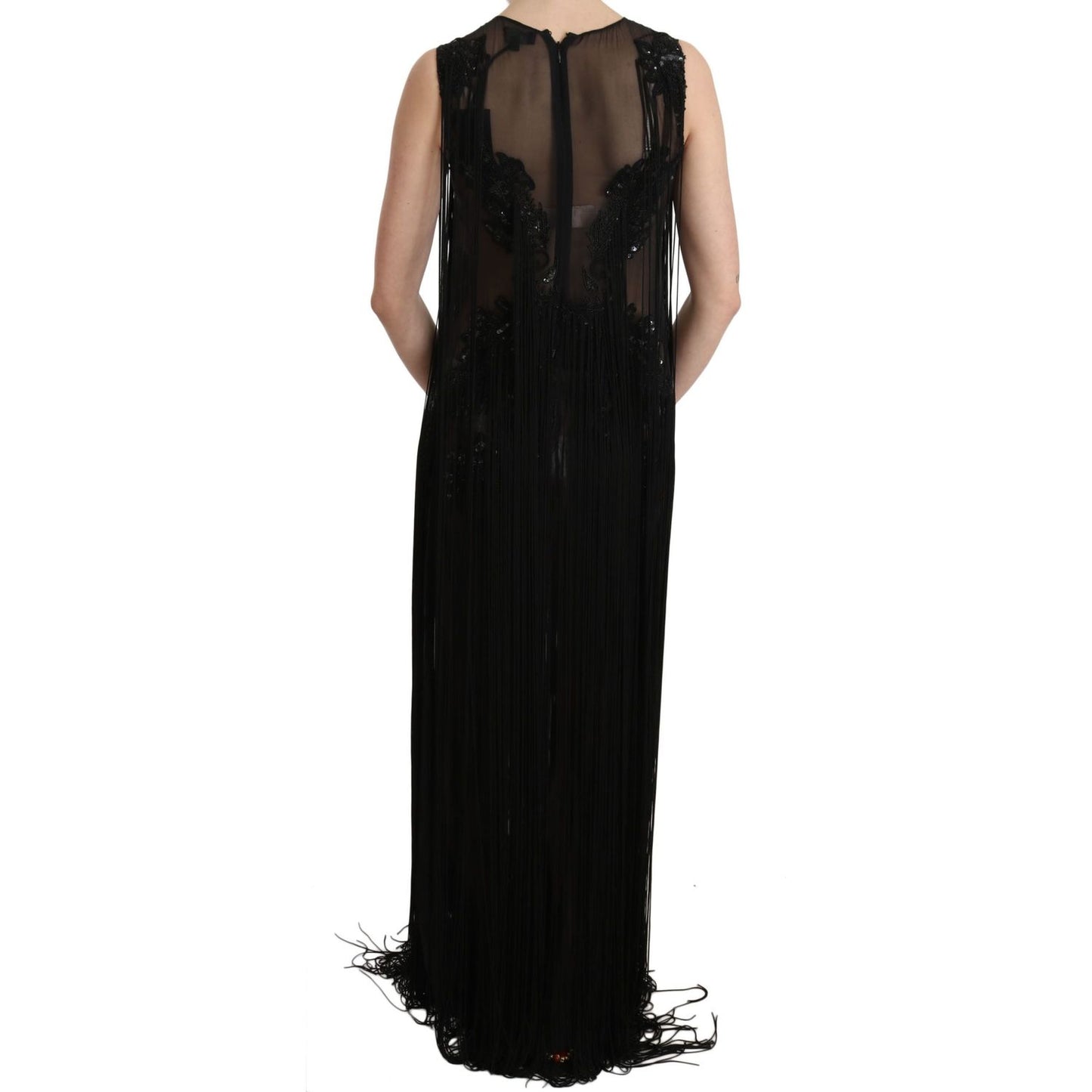 John Richmond Sheer Sequined Maxi Elegance Dress black-silk-beaded-sequined-sheer-dress