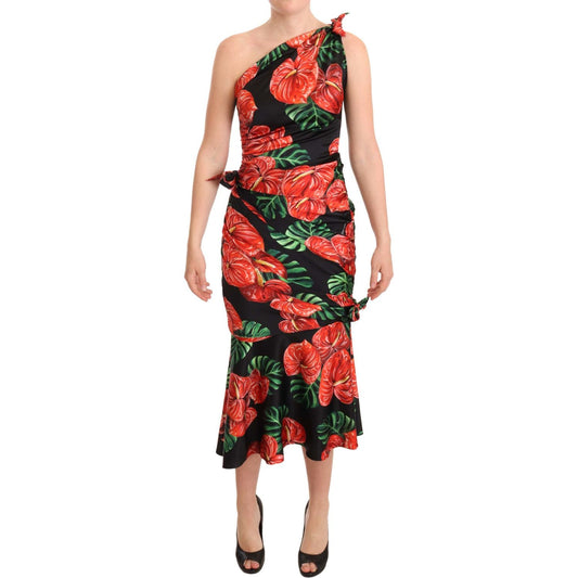 Dolce & GabbanaElegant Floral Silk Draped DressMcRichard Designer Brands£1199.00
