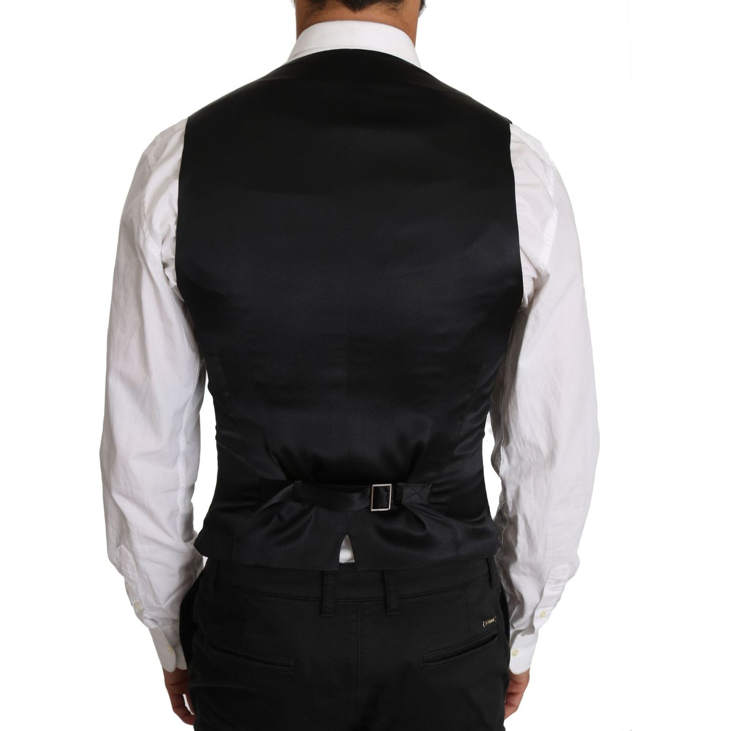 Dolce & Gabbana Sleek Double Breasted Slim Fit Wool Vest gray-wool-double-breasted-waistcoat-vest