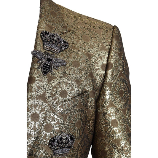 Dolce & Gabbana Elegant Gold Jacquard Martini Blazer Jacket gold-crystal-crown-bee-martini-blazer-jacket IMG_1466-scaled-fca11f7e-4b1.jpg