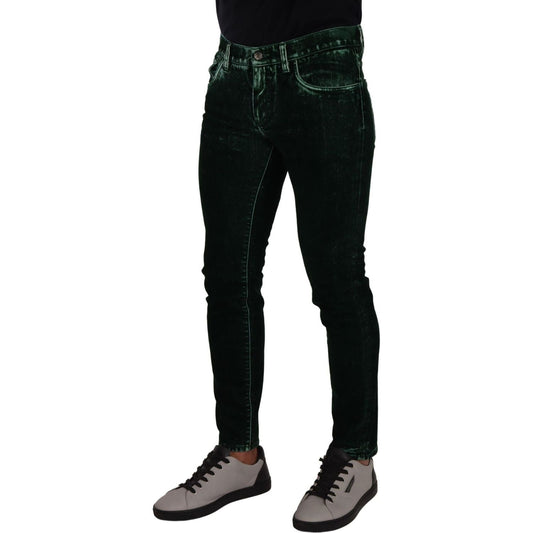 Dolce & Gabbana Sleek Cotton-Blend Skinny Denim Jeans green-cotton-stretch-skinny-slim-fit-jeans