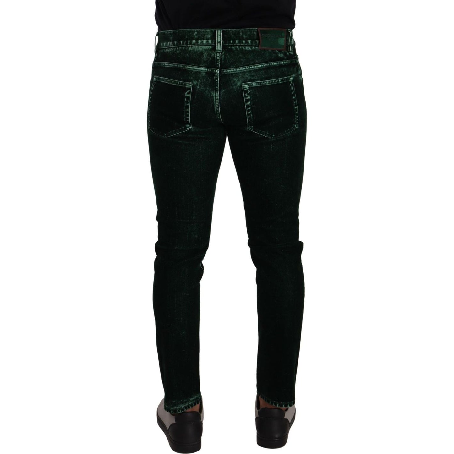 Dolce & Gabbana Sleek Cotton-Blend Skinny Denim Jeans green-cotton-stretch-skinny-slim-fit-jeans