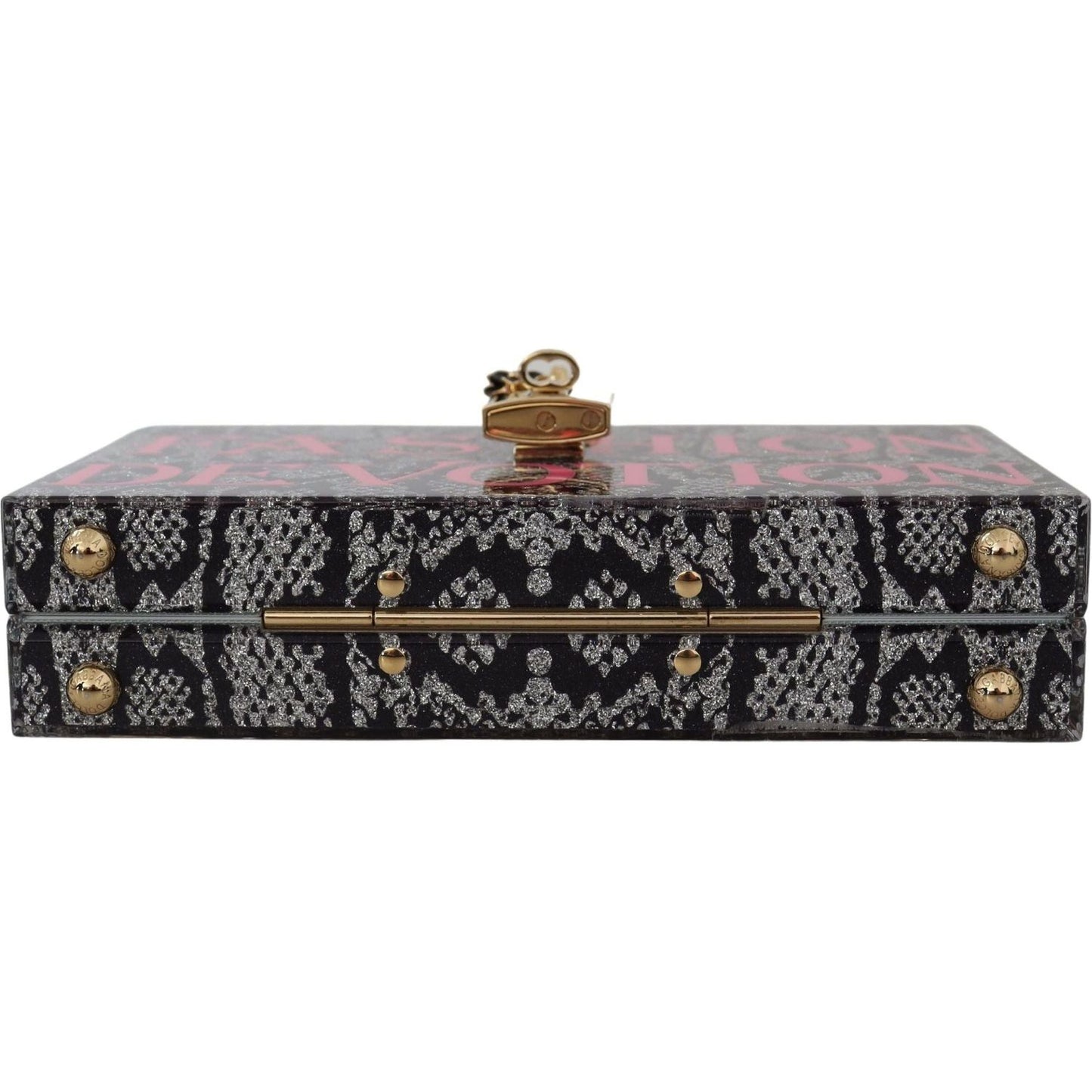 Dolce & Gabbana Gray Resin Dolce Box Clutch with Gold Details WOMAN SHOULDER BAGS gray-fashion-devotion-clutch-plexi-sicily-box-purse IMG_1512-03df25f1-516.jpg
