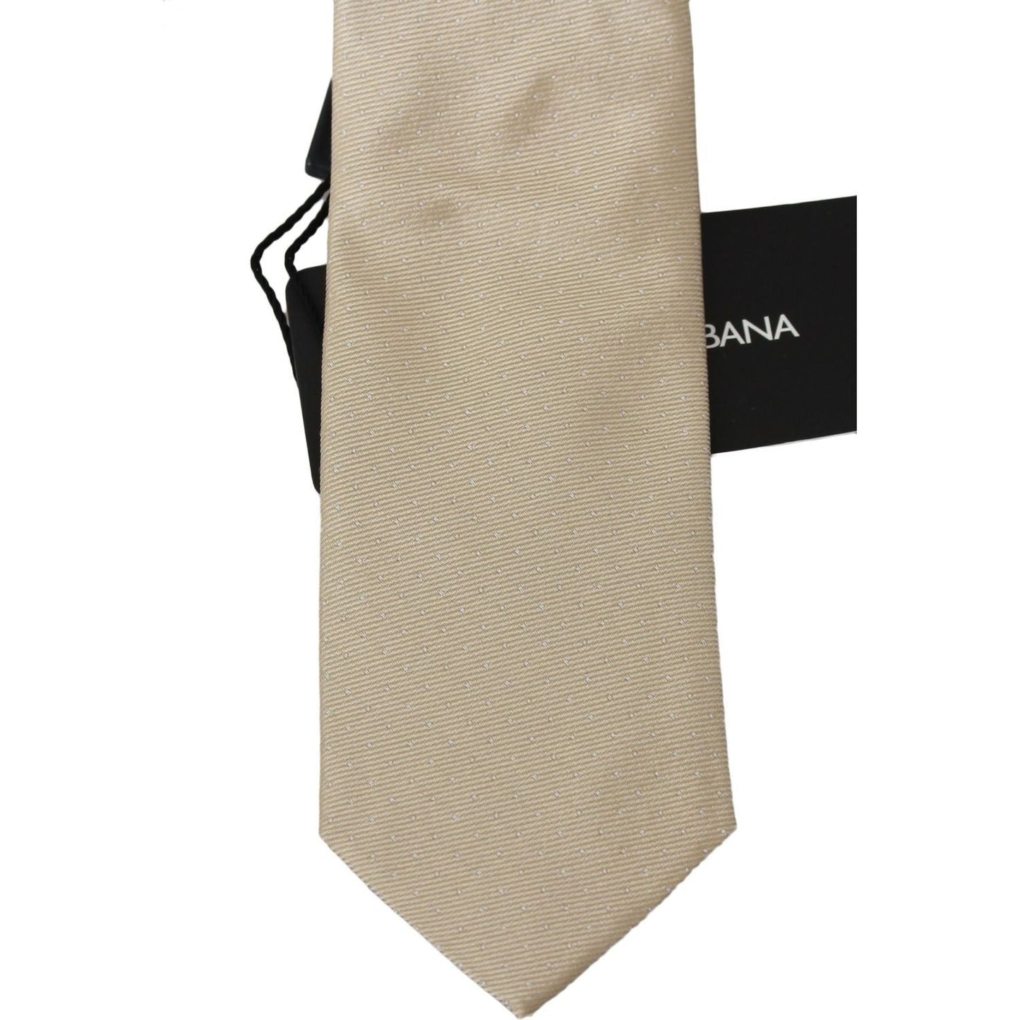 Dolce & Gabbana Elegant Light Brown Silk Necktie Necktie solid-light-brown-100-silk-classic-wide-necktie