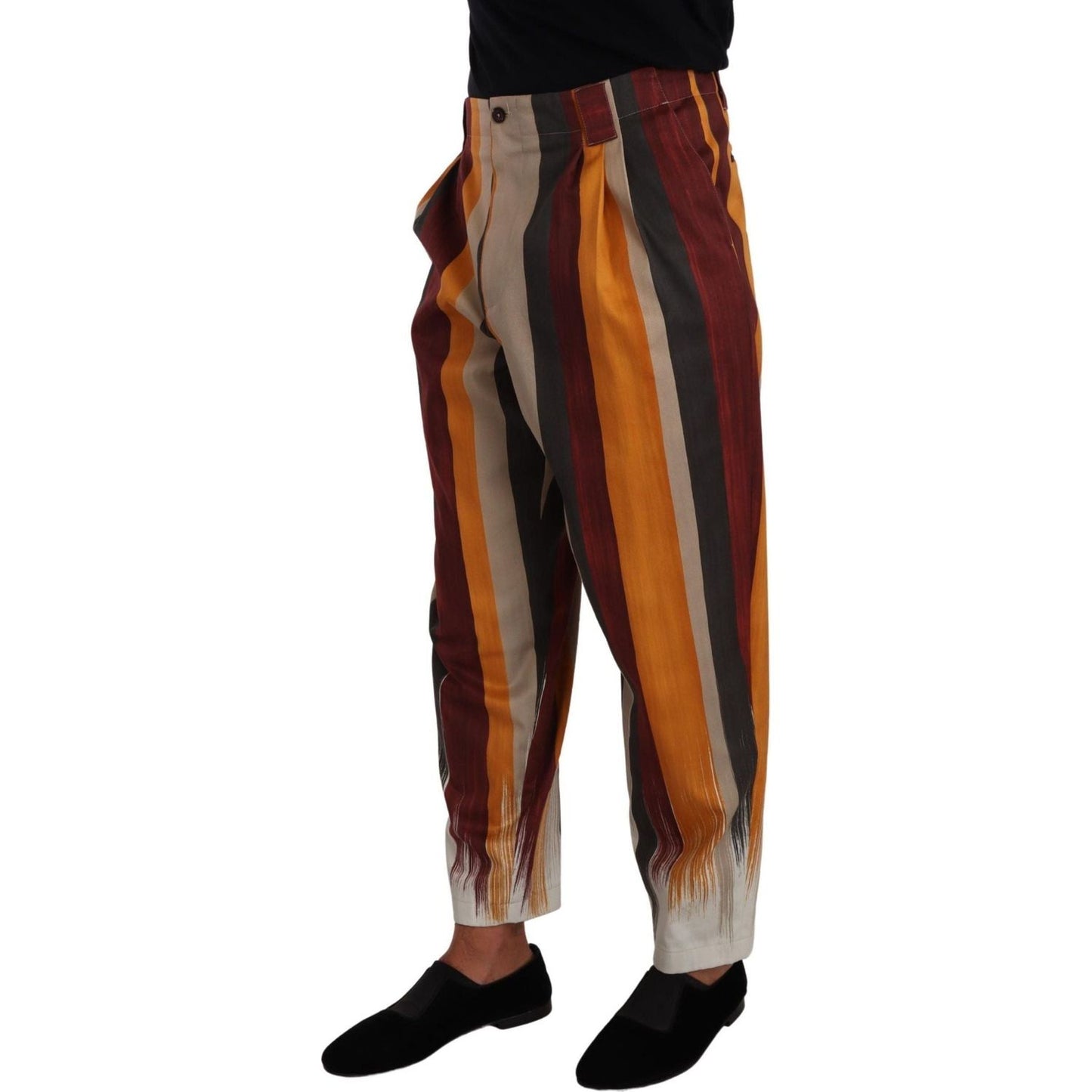 Dolce & Gabbana Elegant Striped Skinny Trousers multicolor-striped-cotton-tapered-trouser-pants