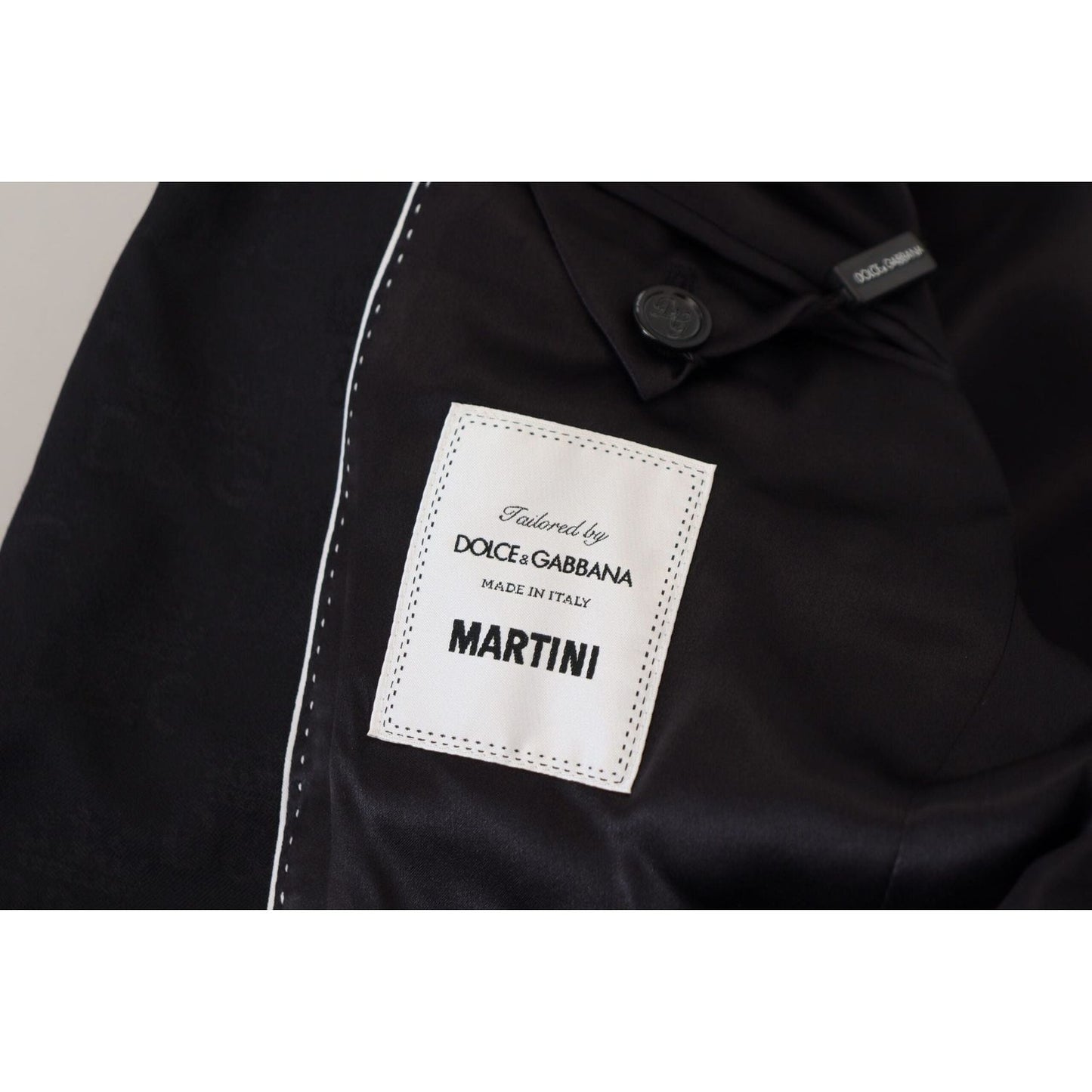 Dolce & Gabbana Elegant Martini Style Black Formal Blazer black-wool-formal-coat-martini-blazer
