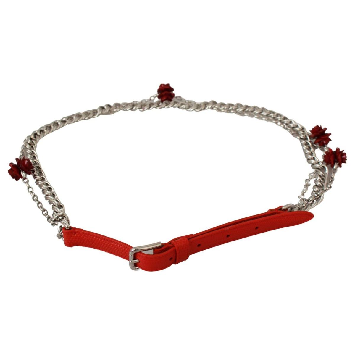 Dolce & Gabbana Elegant Floral Rose Waist Belt in Vibrant Red Belt red-leather-roses-floral-silver-waist-belt IMG_1566-scaled-c2409cf2-73f_bf5d0434-a1c6-4e7c-83e7-757dea97b6c5.jpg