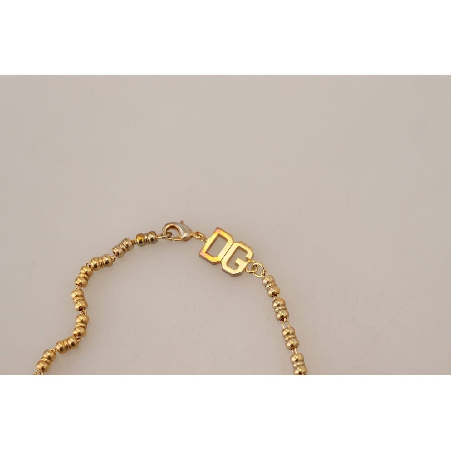Dolce & Gabbana Elegant Gold Charm Chain Necklace gold-brass-chain-super-pig-pendant-logo-necklace