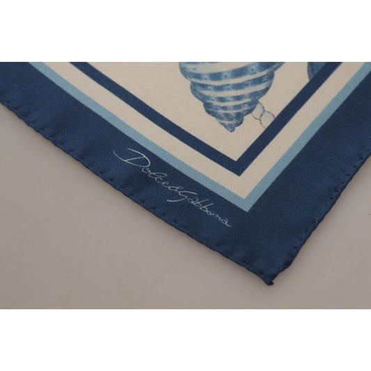 Dolce & GabbanaElegant Blue Silk Men's Square ScarfMcRichard Designer Brands£159.00