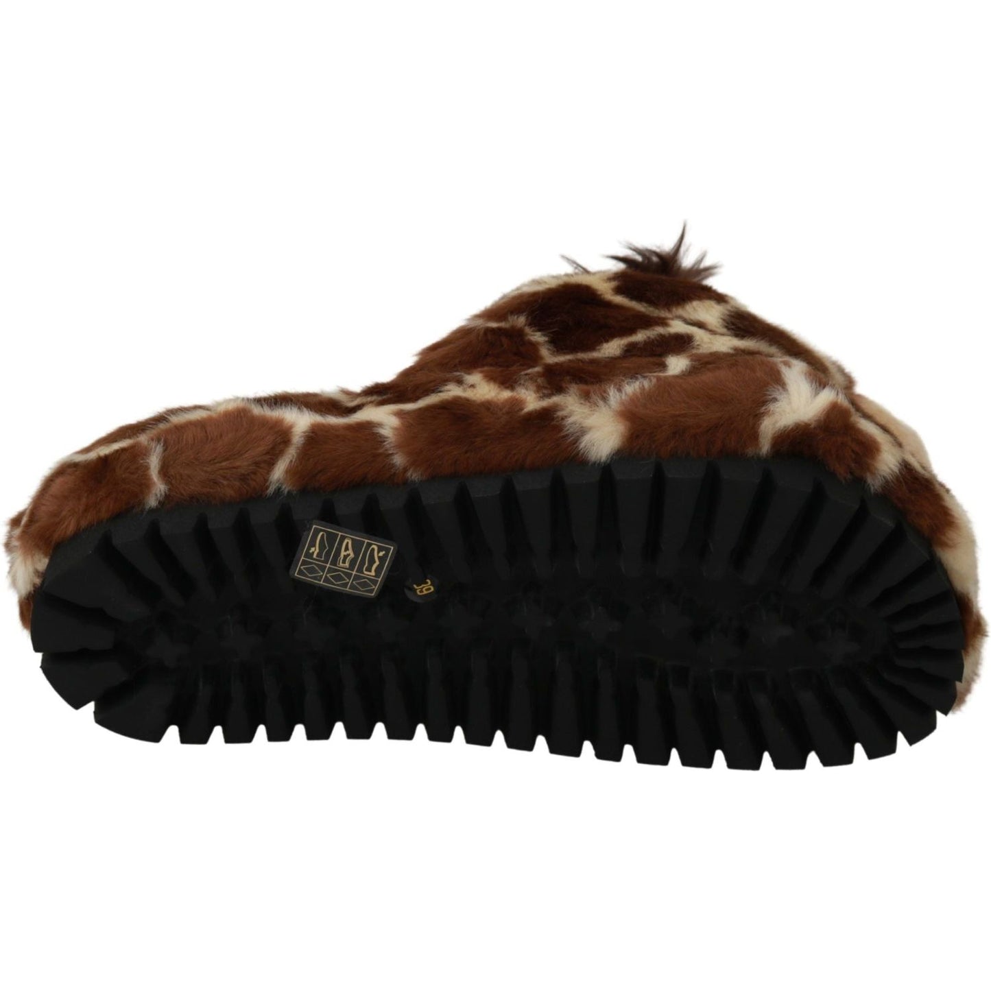 Dolce & Gabbana Elegant Giraffe Pattern Slides for Sophisticated Comfort brown-giraffe-slippers-flats-sandals-shoes IMG_1585-scaled-8b514be4-1af.jpg