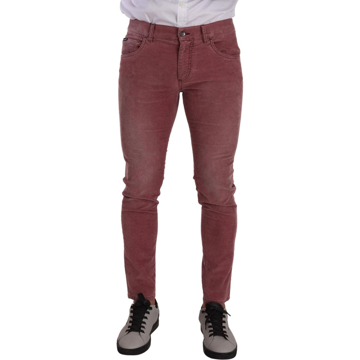 Dolce & Gabbana Elegant Slim Fit Corduroy Jeans pink-corduroy-cotton-skinny-men-denim-jeans IMG_1589-scaled-3d548160-709.jpg