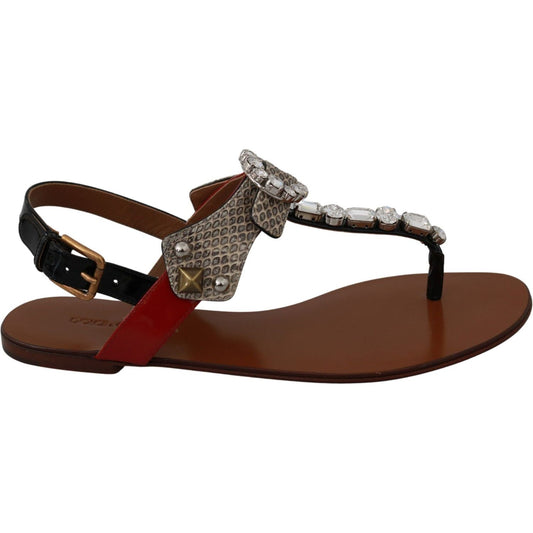 Dolce & GabbanaElegant Strappy Sandals with Exotic CharmMcRichard Designer Brands£439.00