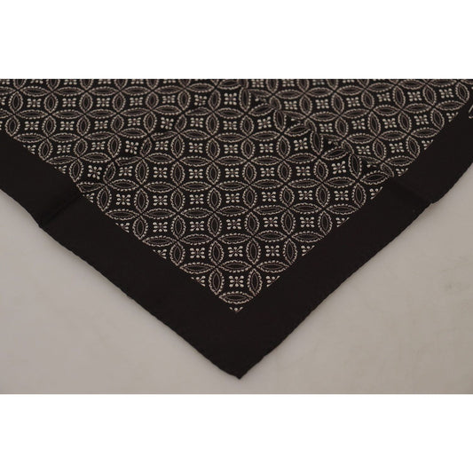 Dolce & Gabbana Elegant Square Silk Men's Scarf black-patterned-dg-printed-square-handkerchief-scarf